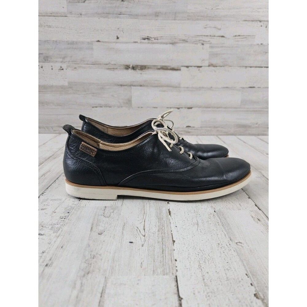 PIKOLINOS Women's Black Leather Santorini Lace-up Oxford Shoes, EU 39/US 8.5